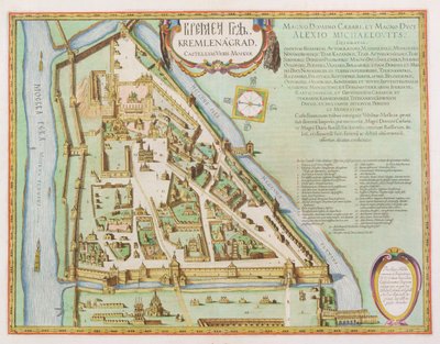 Map Showing the Kremlin, Moscow by Joan Blaeu